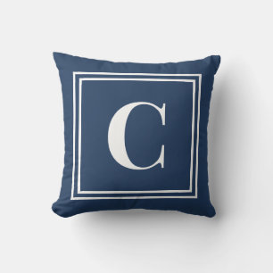 Palm Beach Preppy Blå Monogram Kastkudde Kudde
