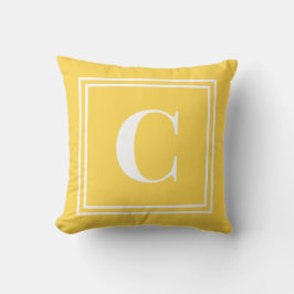Palm Beach Preppy Yellow Monogram Throw Pillow Kudde