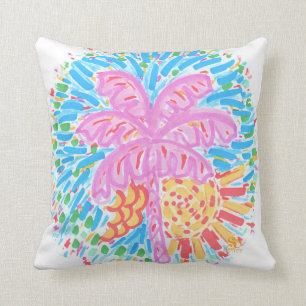 Palm Beach rosa bananträd Kudde