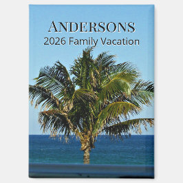 Palm Breeze Strand | Familjenamn & År för Resa Magnet