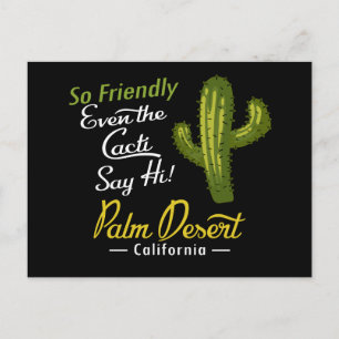 Palm Desert Kaktus Rolig Retro Vykort