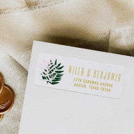 Palm Getaway Bröllopsetiketter för returadress Returadress Etikett