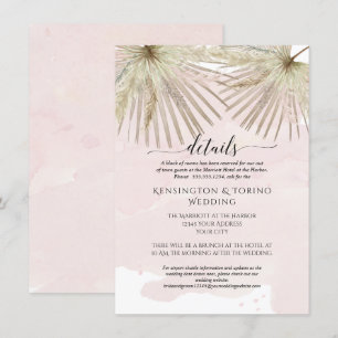 Palm Jungel Lövverk Dämpad Strand Boho Detaljer Inbjudningar