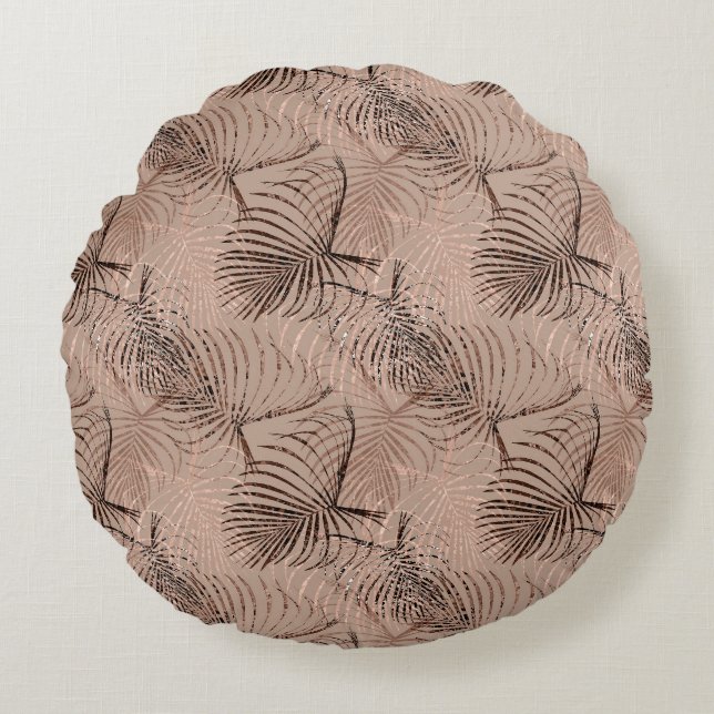 Palm Leo Djurtryck Glam 1 Rund Kudde (Framsidan)