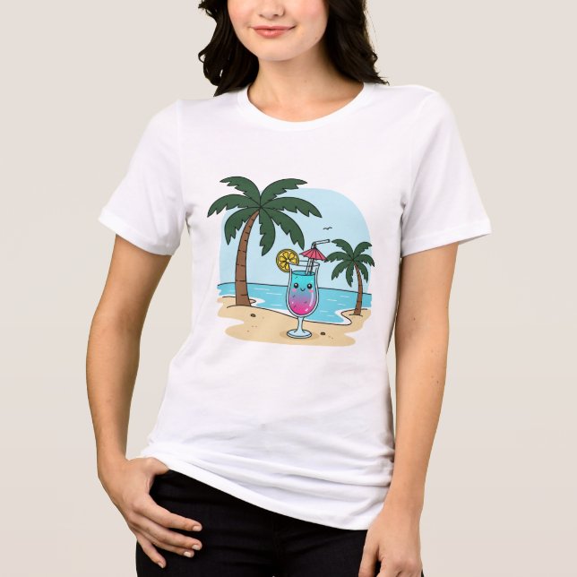 Palm Paradise – Paradise Cocktail Scene T-Shirt (Framsida)
