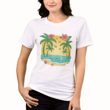 Palm Paradise – Tropisk sommar T-shirt för kvinnor