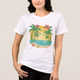 Palm Paradise – Tropisk sommar T-shirt för kvinnor