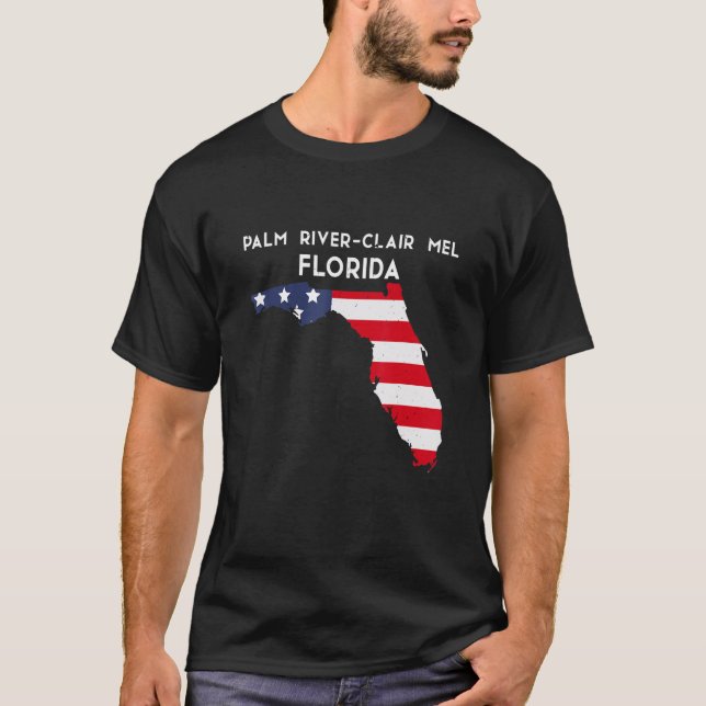 Palm River Clair Mel Florida USA Stat Amerika Tra T Shirt (Framsida)
