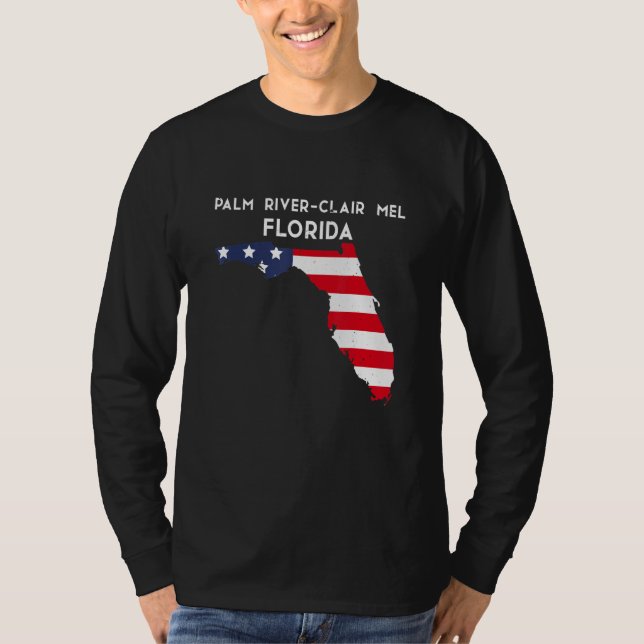 Palm River Clair Mel Florida USA Stat Amerika Tra T Shirt (Framsida)