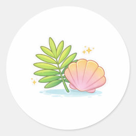 Palm & Skal Combo Runt Klistermärke