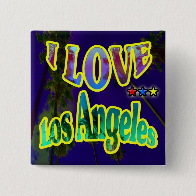 "Palm Sky: I LOVE Los Angeles 4"-knapp Knapp (Framsida)