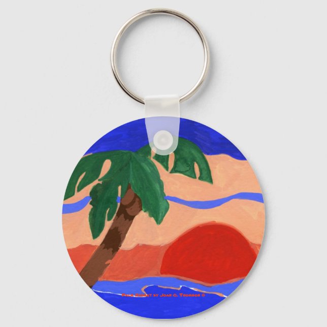 Palm Solnedgång Nyckelring (Framsida)