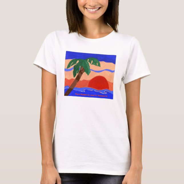 Palm Solnedgång  T-shirt (Framsida)
