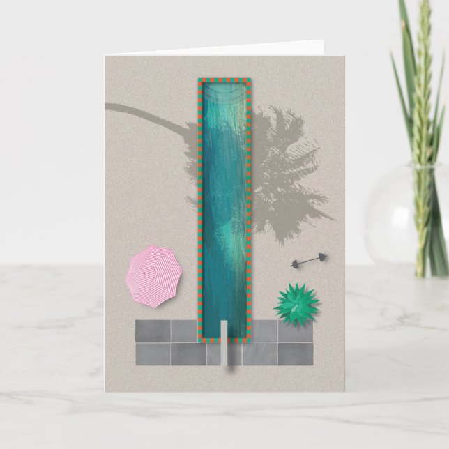 Palm Spring hoade kortet för den klimatFestivus Helgkort (Framsida)