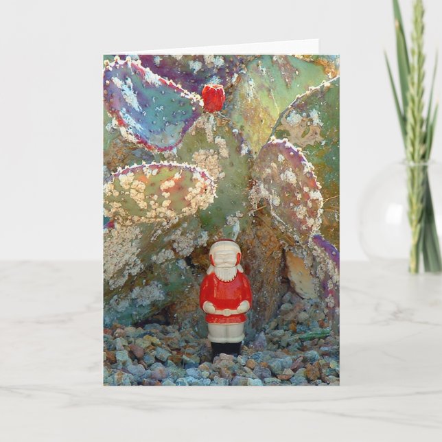 Palm Spring kaktusträdgård Santa Helgkort (Framsida)