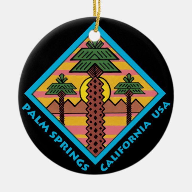 PALM SPRING Kalifornien USA originalkonstverk Julgransprydnad Keramik (Framsidan)