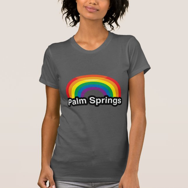PALM SPRING LGBT PRIDEREGNBÅGE T SHIRT (Framsida)