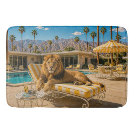 Palm Springs 1950 Poolside Lejon Lugnande Badrumsmatta