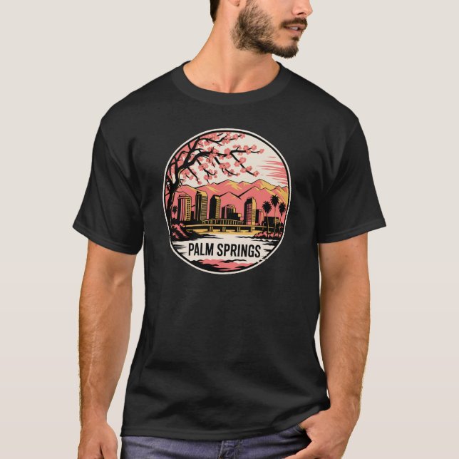 Palm Springs City California USA T Shirt (Framsida)