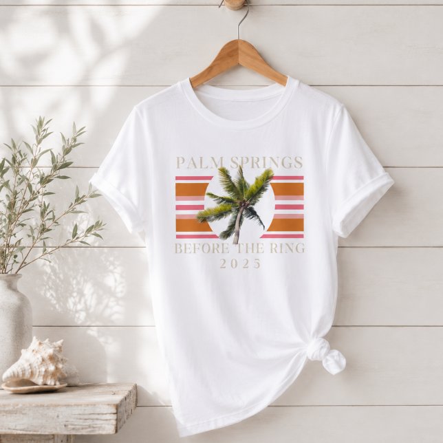 Palm Springs före ringen – Retro möhippa T Shirt (Palm Springs Before the Ring – Retro Bachelorette Tri-Blend Shirt)