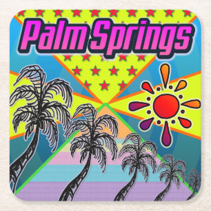 Palm Springs Frihets Coaster Underlägg Papper Kvadrat