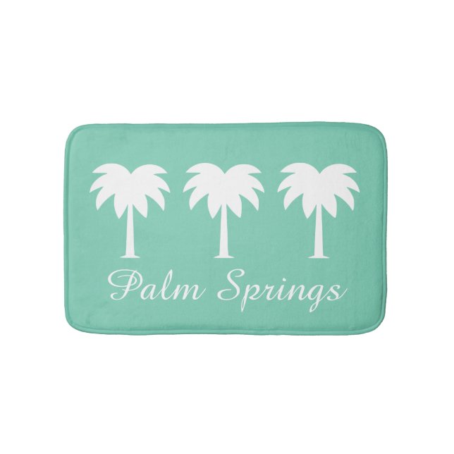Palm Springs grön palmer non-slip badrumsmattor ma (Framsidan)