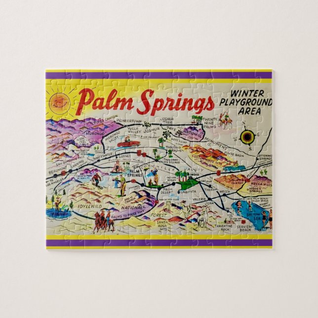 Palm Springs Kalifornien 8x10 Kartpussel Pussel (Horisontell)