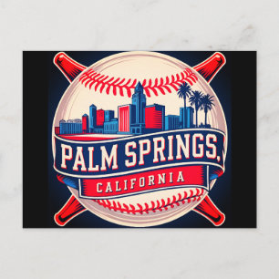 Palm Springs Kalifornien Basebollstaden Stadssilue Vykort