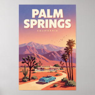 Palm Springs Kalifornien Illustration Resa Konst Poster