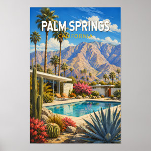 Palm Springs Kalifornien Illustration Resa Konst Poster