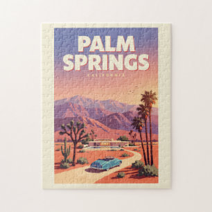 Palm Springs Kalifornien Illustration Resa Konst Pussel