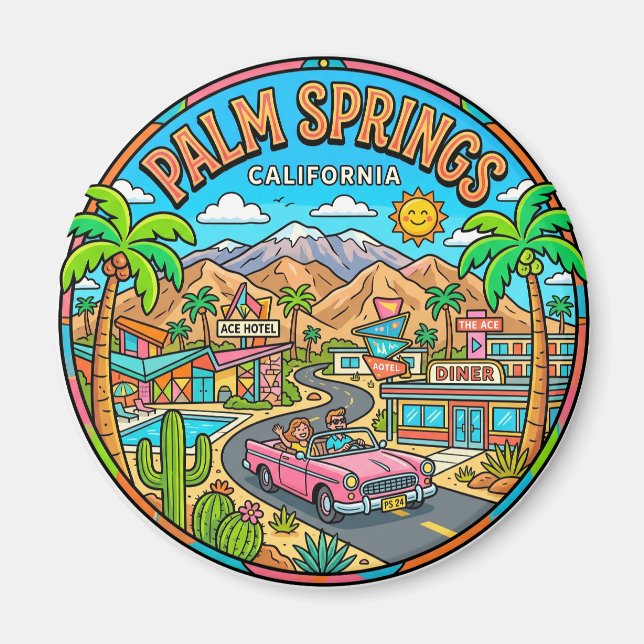 Palm Springs Kalifornien Magnet (Framsidan)
