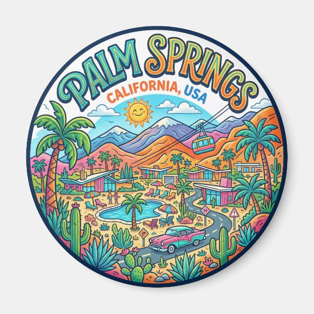 Palm Springs Kalifornien Magnet (Framsidan)