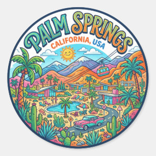 Palm Springs Kalifornien Runt Klistermärke