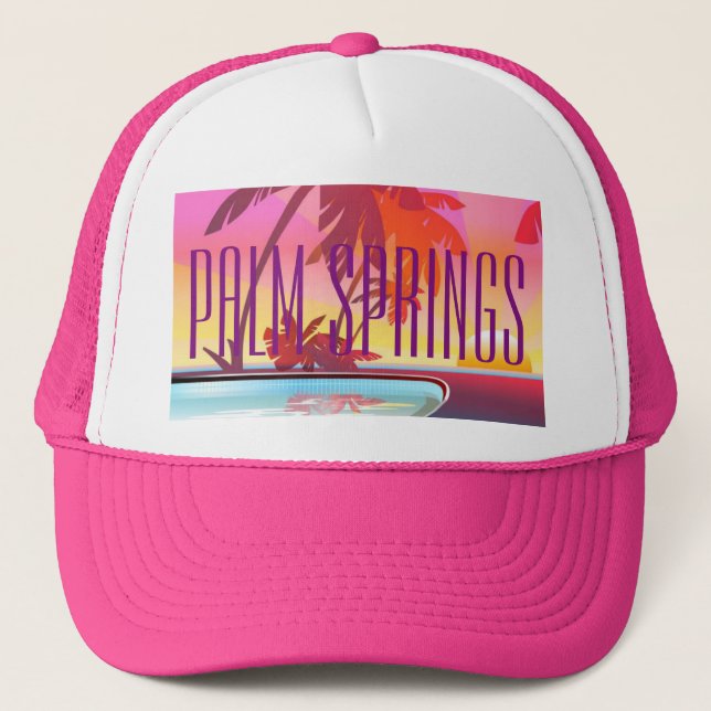 Palm Springs Kalifornien Truckerhatt Keps (Framsida)