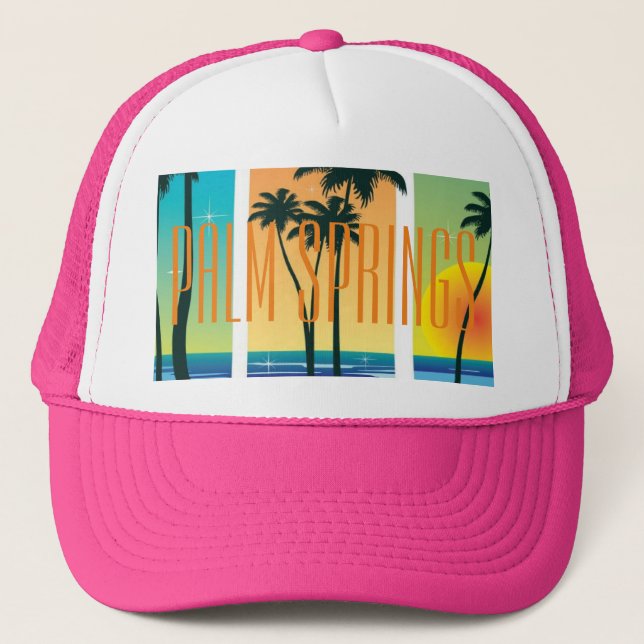 Palm Springs Kalifornien Truckerhatt Keps (Framsida)