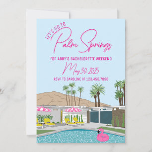 Palm Springs Mid-Century Mod inbjudningsmall Inbjudningar