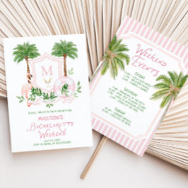 Palm Springs Monogram Crest Sjungningsfest Inbjudningar