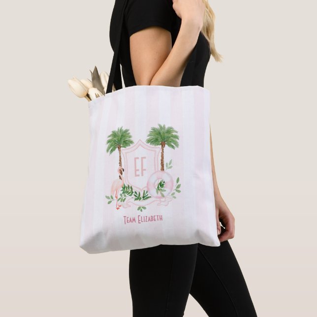 Palm Springs Monogram Rosa Cabana Möhippa Tygkasse (Närbild)
