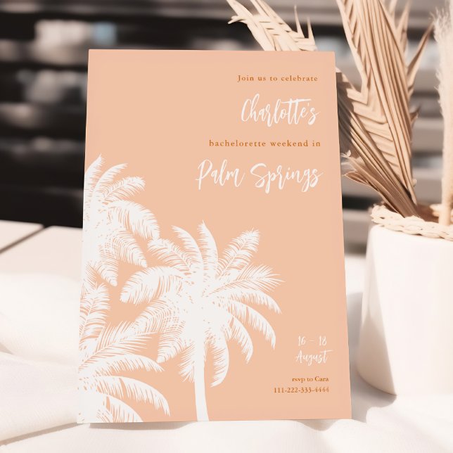 Palm Springs Persika Sjungmö Helg Inbjudan (Skapare uppladdad)