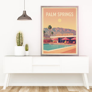 Palm Springs Pool Club – Retro ökenoas Poster
