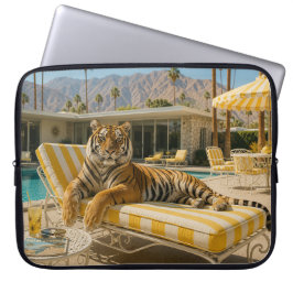 Palm Springs Pool Tiger Laptop Fodral