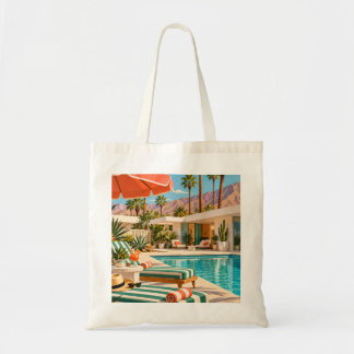 Palm Springs Poolside Retro Mid Century Modern Art Tygkasse