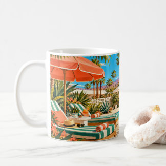 Palm Springs Poolside Retro Mid Century Modern Mug Kaffemugg