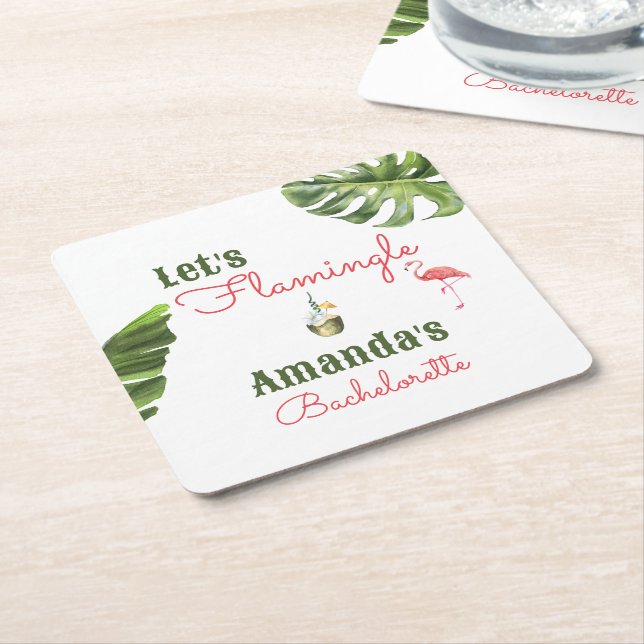 Palm Springs Sista Möhippa Underlägg Papper Kvadrat (Vinklad)