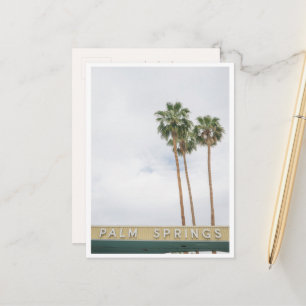 Palm Springs Skylt Retro Palmträd Foto Vykort