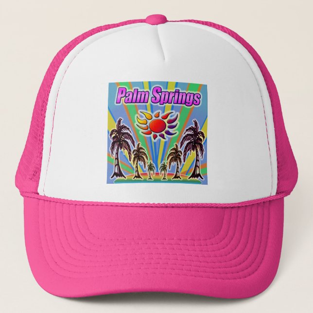 Palm Springs Sommar Kärlekshatt Truckerkeps (Framsida)