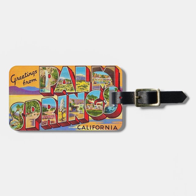 Palm Springs vykort bagageetikett Bagagebricka (Horisontell Framsida)