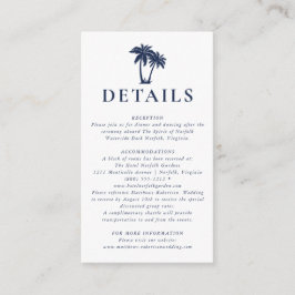 Palm Tree Beach Nautical Navy Detaljer Inhägnad Tilläggskort