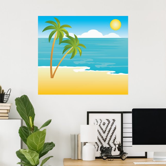 Palm Tree Beach Scene Poster (Skapare uppladdad)
